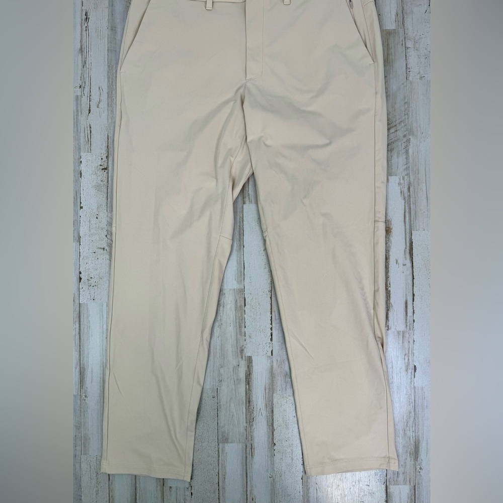 CRZ Yoga Pants Mens 38x31 Cream Athleisure Golf Polyester Stretch Gym Joggers - Picture 4 of 10